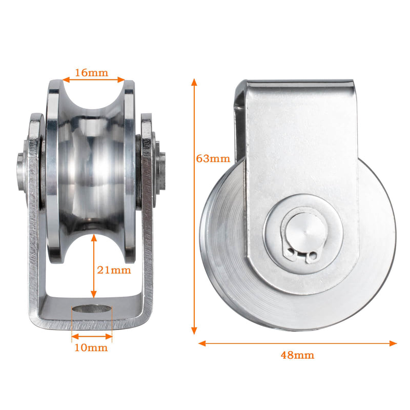 Cable Pulley Wheel Heavy Duty, Fixed Pulley Block, Bearing Inside, for Pulley System Gym Equipment, Lifting, Winch, Loading 1000lb 2Pack 2 pulley wall-mounted