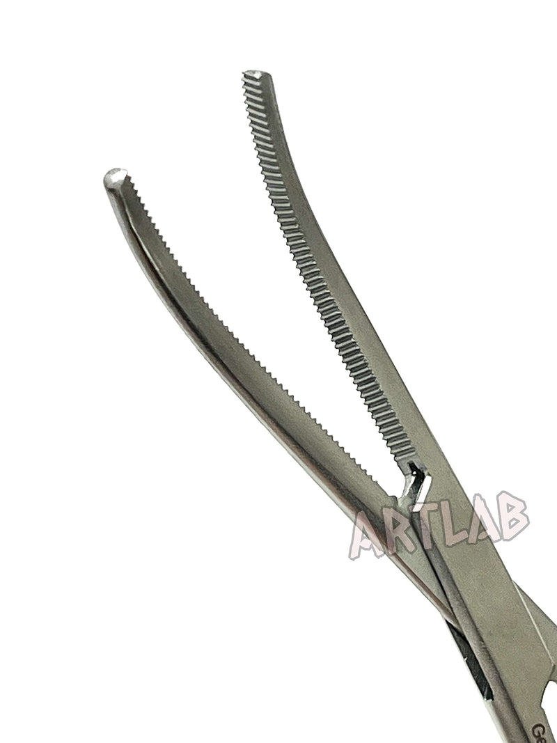 German Vinyl Grip Locking Straight & Curved Hemostat -Hemostat Forceps- Stainless Steel Locking Tweezer Clamps - Ideal Hemostats for Nurses, Fishing Forceps, Crafts and Hobby (Orange CVD 6.25") ORANGE CVD 6.25"