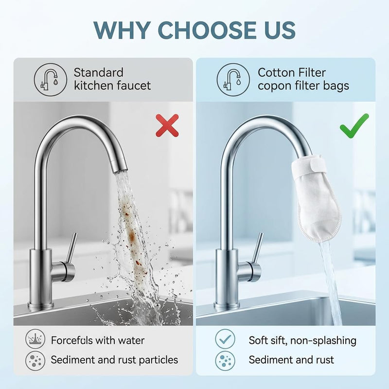 50 Pack Faucet Filter Bags for Kitchen Sink