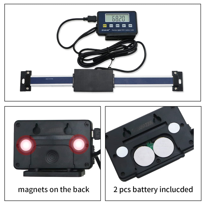 0-200mm/8''Digital Readout Linear Scale, Accurate Digital Remote LCD,for Milling Machine Lathes 200mm/8''