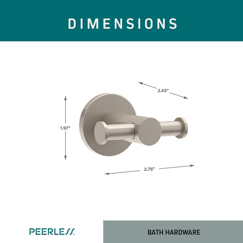 Peerless PA547-BN Precept Double Towel Hook, SpotShield Brushed Nickel (Pack of 6)