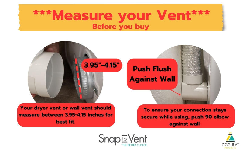 DIY Dryer Vent Connector Kit - Space Saving, Toolless Design with Airtight Seal - STV-90 by Ziggurat Products