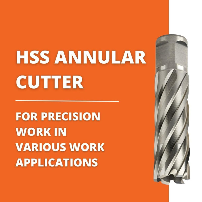Slugger by Fein HSS Annular Cutter with Pilot Pin, 11/16" Dia, 2" Depth | 3/4" Straight Shank, Enhanced Cutting Geometry for Precision Drilling, High-Durability Steel, 63134175042