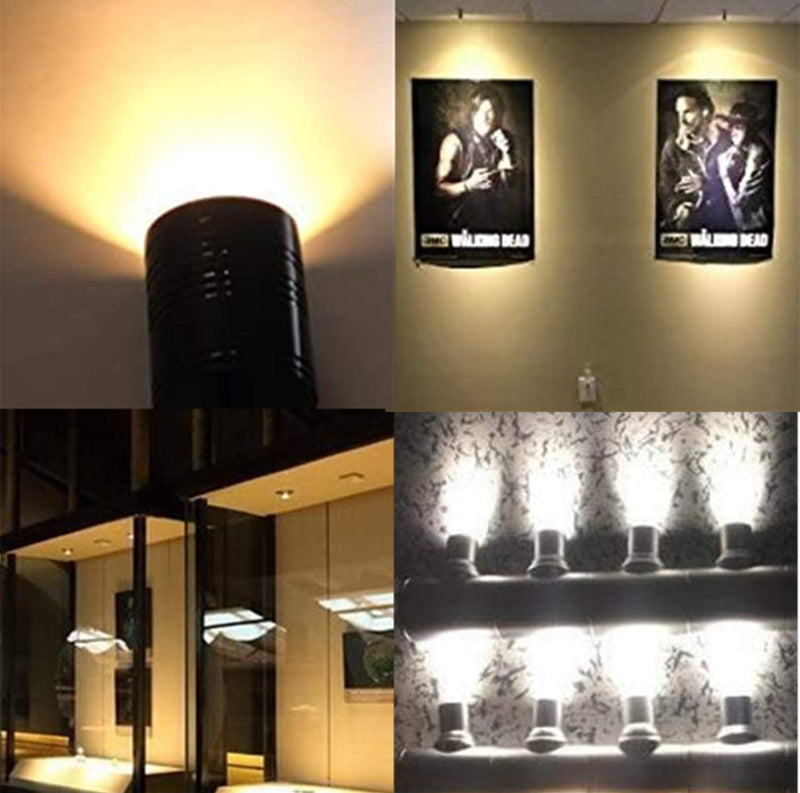 YaeCCC Dimmable LED Mini Spotlight Jewelry Showcase Display Lights Black Shell Surface Mount (Pack-6,Warm White 3000k) Pack-6,Warm White 3000k