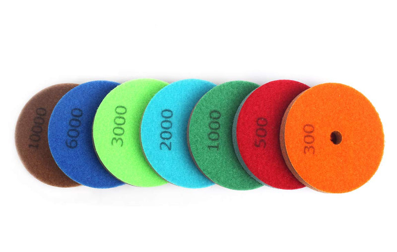 4 Inch Sponge Fiber Polishing Pads for Marble Granite Stone Cleaning polishing-7 PCS Set 7 Pcs Set
