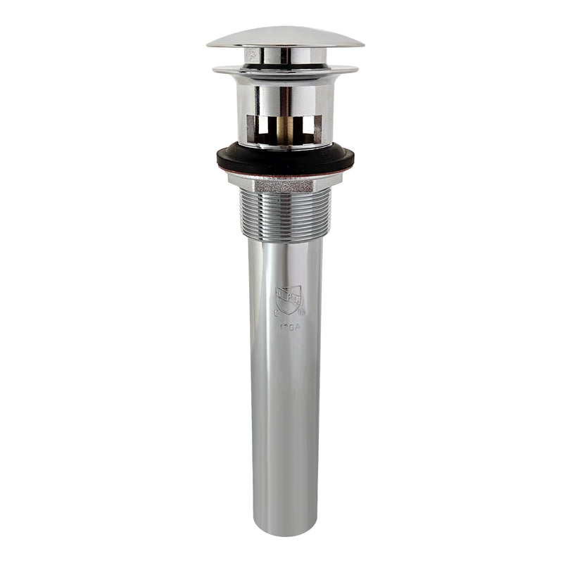 Westbrass D410A-05 Euro Mushroom Lavatory Drain with Overflow Holes - Exposed, Polished Nickel