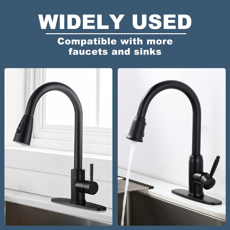 Faucet Plate, ALEASHA Kitchen Sink Cover Stainless Steel Plate Matte Black for 1 or 3 Hole Bathroom or Kitchen Sink Faucet 10 Inch Escutcheon Hole Covers