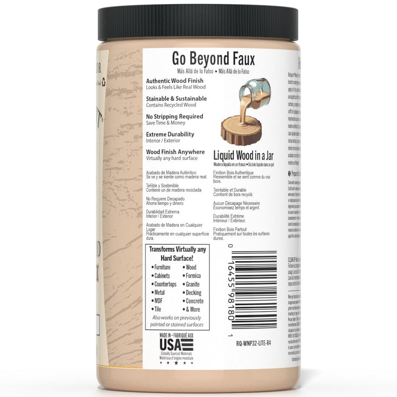 Retique It Wood'n Primer - Paint it then stain it - Stainable Wood Fiber Paint (Light Wood, Large) Light Wood 32 Fl Oz (Pack of 1)