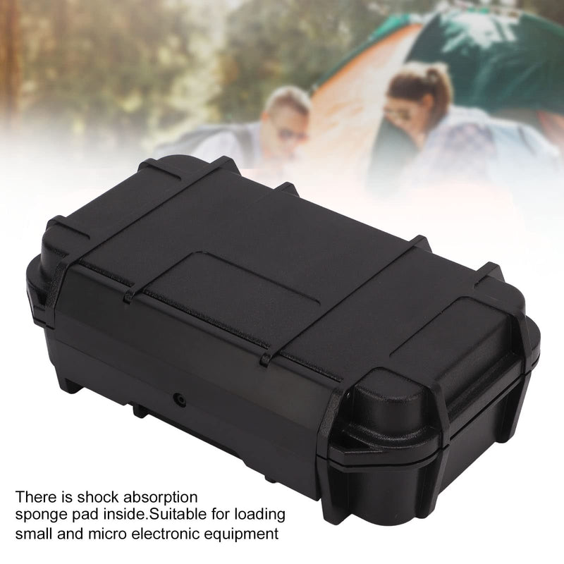 Black Abs Plastic Waterproof Hard Tool Case Shockproof Instrument Storage Box with Sponge Liner Black color