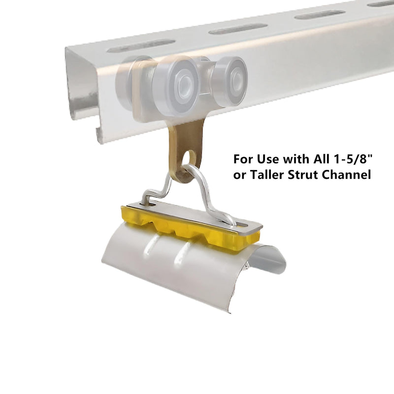 4 Wheel Cable Trolley System，Unistrut Trolley Roller Four Bearing Trolley Assembly for Use with 1-5/8" Wide and All1-5/8 or Taller Strut Channel （2pcs）