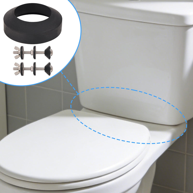 Toilet Tank to Bowl Gasket Repair Kit, Includes 7.6cm/3in & 5cm/2in Seal Gaskets Stainless Steel Bolts Washers Bases Nuts Butterfly Nuts Universal Leak Fix Kit for Two-Piece Toilet Tank