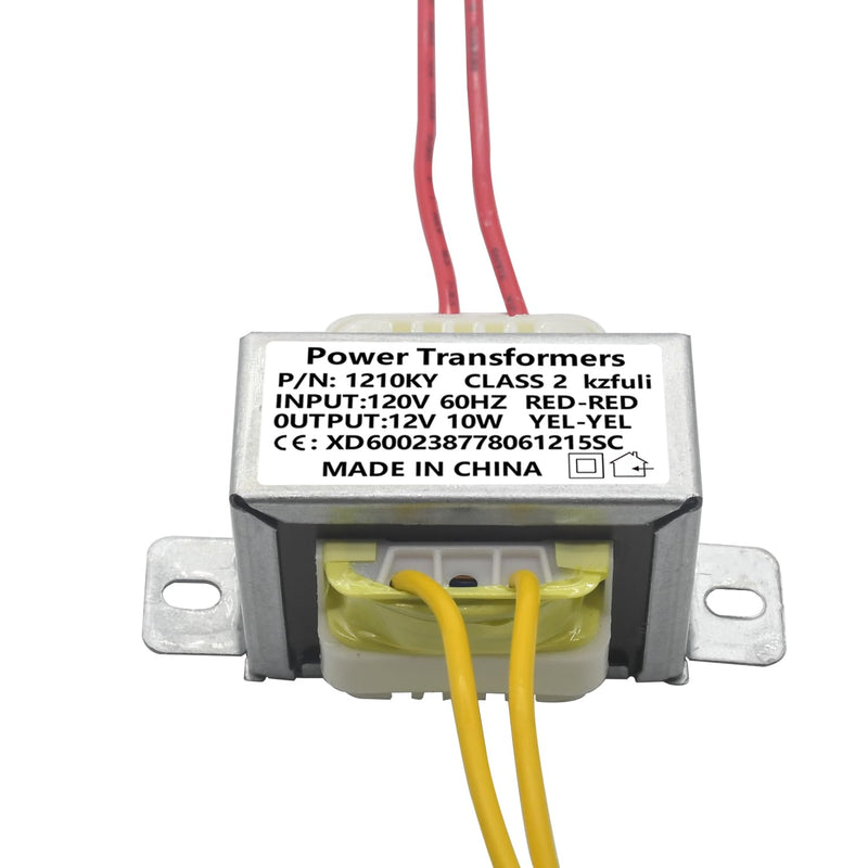 12V/10W AC/AC Power Transformer, Input 120V/60HZ Single-Phase Transformer, Applicable to Motorhome Electric Fireplace, Instrument, Small Power K-001, LED Light Strip, Lndustrial Control, etc. 12V 10VA