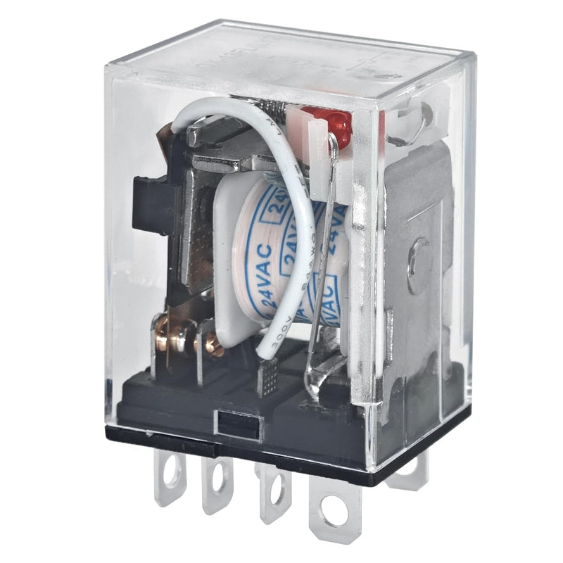 2PCS LY2-AC24 General Purpose Power Relay - DPDT 10A Contact Rating, 24VAC Rated Voltage, 46Ma at 60hz Rated Load Current - Reliable Electric Signal Control for Low Current Applications 2