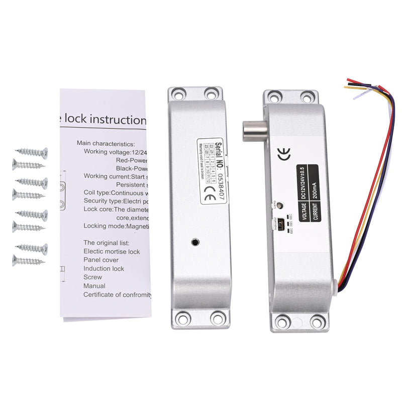Electric Drop Bolt Lock NO Mode Fail Security DC 12V Electronic Bolt Door Lock for Access Control System with Time Delay Fail-Security Mode