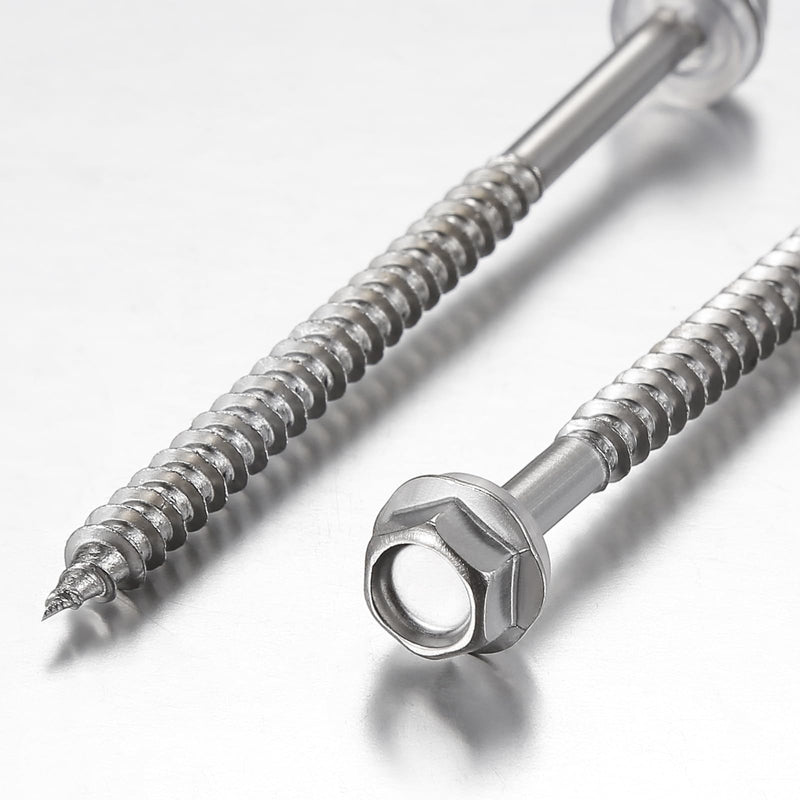 (130Pcs)#10x1-1/2" Self-Tapping Screws for Wood 410 Stainless Steel Hexagon Head Quick Tapping #10x1-1/2"