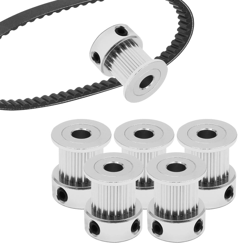 5pcs GT2 Pulley 20 Teeth 5mm Bore Fit 10mm Belt Width, Aluminum Timing Pulley Wheel Synchronous Wheels Gear Part for 3D Printer 10mm Belt, Pulley