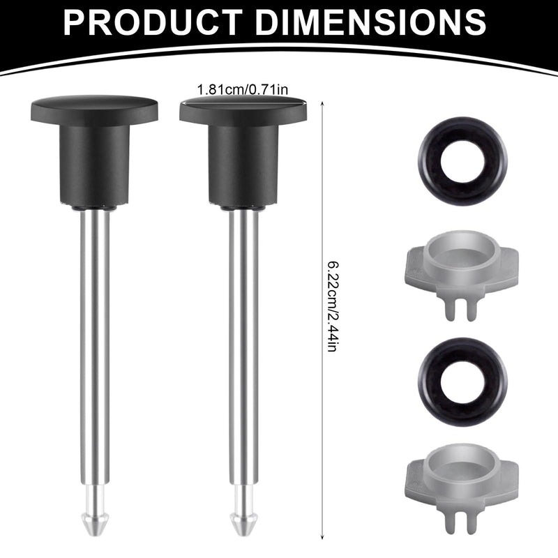 2-Pack Tub Spout Diverter Repair Kit Universal Fit for Shower Bathtub Faucets Includes Valve Stems Cup Seals Gates Chrome Style Fix Leaky Diverter Valve (Black)