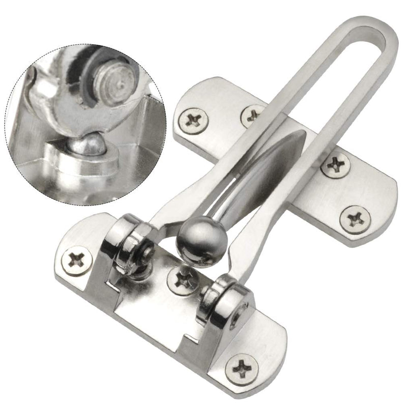 Home Security Door Lock, 2 Pack Latch Guard Clasp Front Door Locks for Kids, Home Reinforcement Lock for Swing-in Doors, Hotel Door Latches, Thicken Solid Aluminium Alloy, Satin Nickel