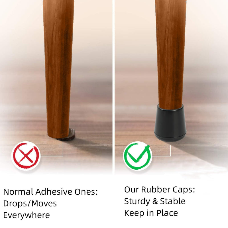 Non-Slip Rubber Chair Leg Caps - Furniture Feet Tips Covers Floor Protecters for Hardwood Floors, Round, Black (16PCS) (NSP-Slip, NSP-16PCS- 1-1/8"(28MM)) NSP-SLIP NSP-16PCS- 1-1/8"(28MM)