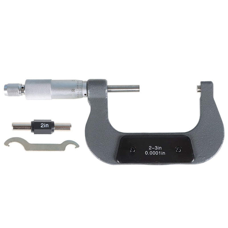 kimllier 2-3 Inch Accuracy Outside Diameter Micrometer Accuracy 0.0001 Inch Carbide with Ratchet Stop Thimble