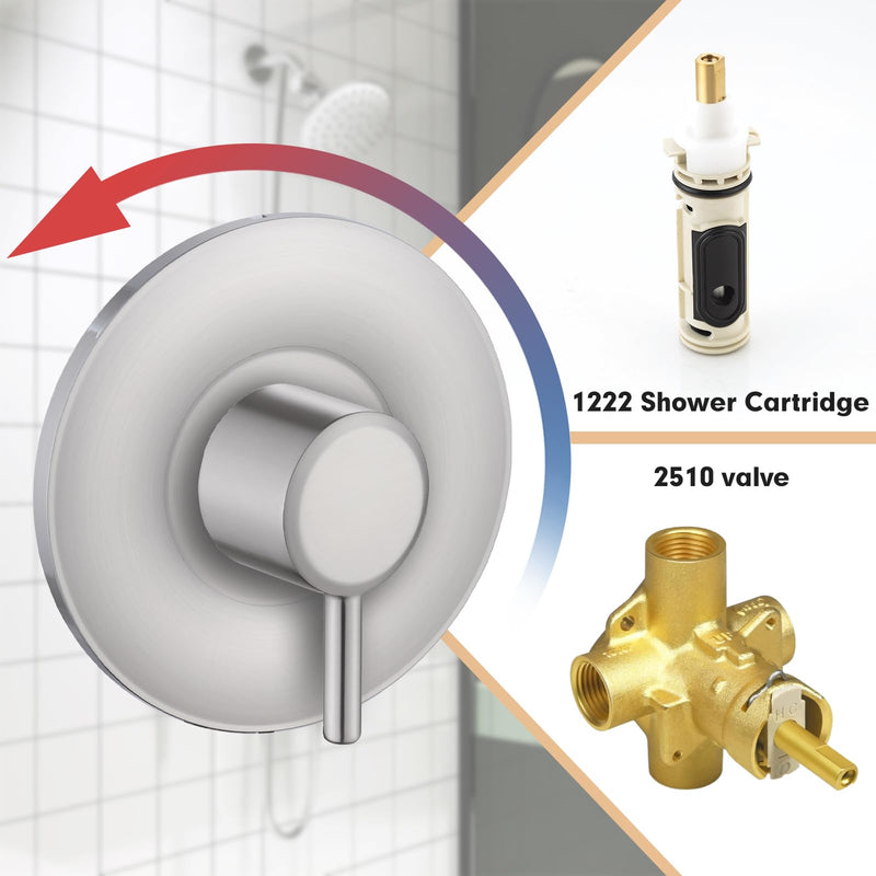 T2901BN Shower Trim Kit Compatible with Moen Gibson Posi-Temp Valve Trim Kit, Brushed Nickel