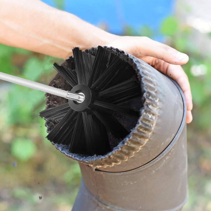 DOITOOL 20 Feet Chimney Sweep Kit, Flexible Rods and 4"/6" Wire Brush Heads