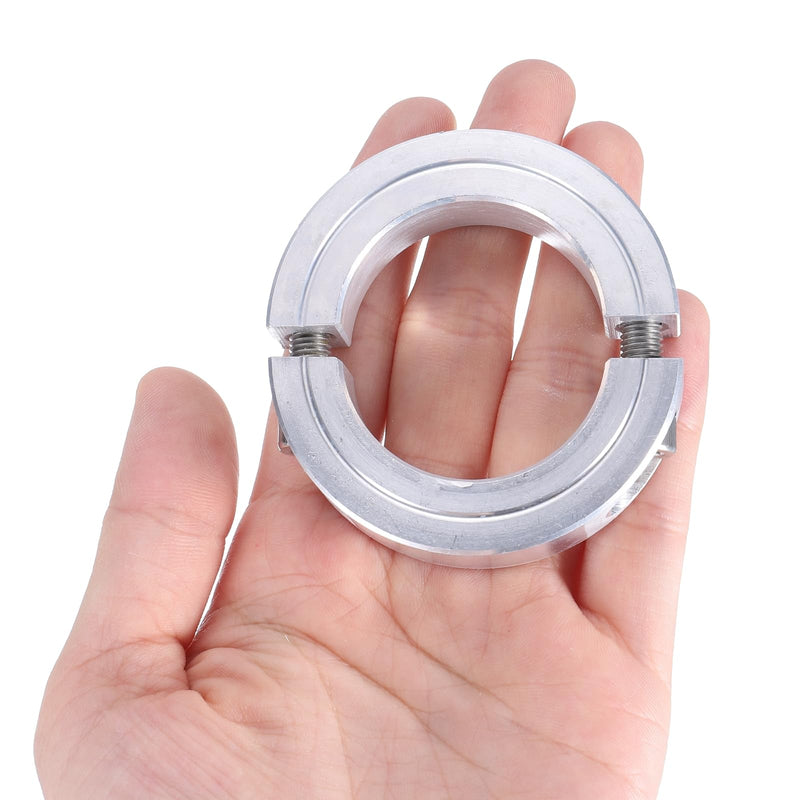 uxcell Double Split Clamp-On Shaft Collar for 1-1/2" Shaft, Two-Piece Clamping Collar 2-3/8" OD, 9/16" Thickness, Aluminum Alloy Set Screw Split Collar Clamp