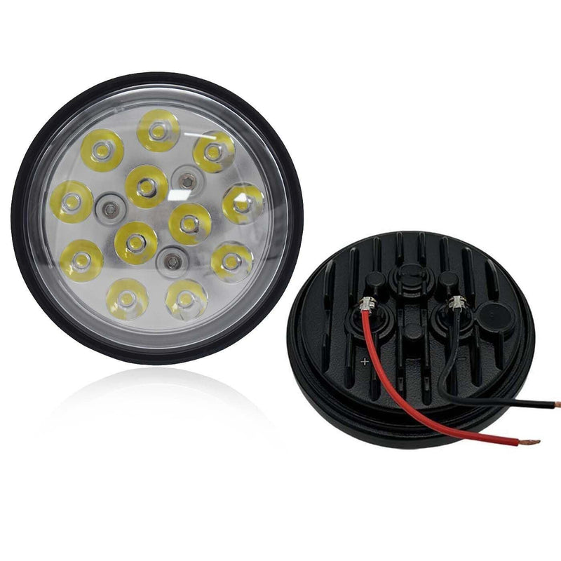 LED PAR36 Aviation Grade Aircraft Landing Light 4-1/2" 115mm DC 8-32V 2,000 Lumens White 6000K Spot Beam Narrow Beam IP67 LED Work Light for Aircraft Landing,Tractors,Taxi,Marine Spotlights