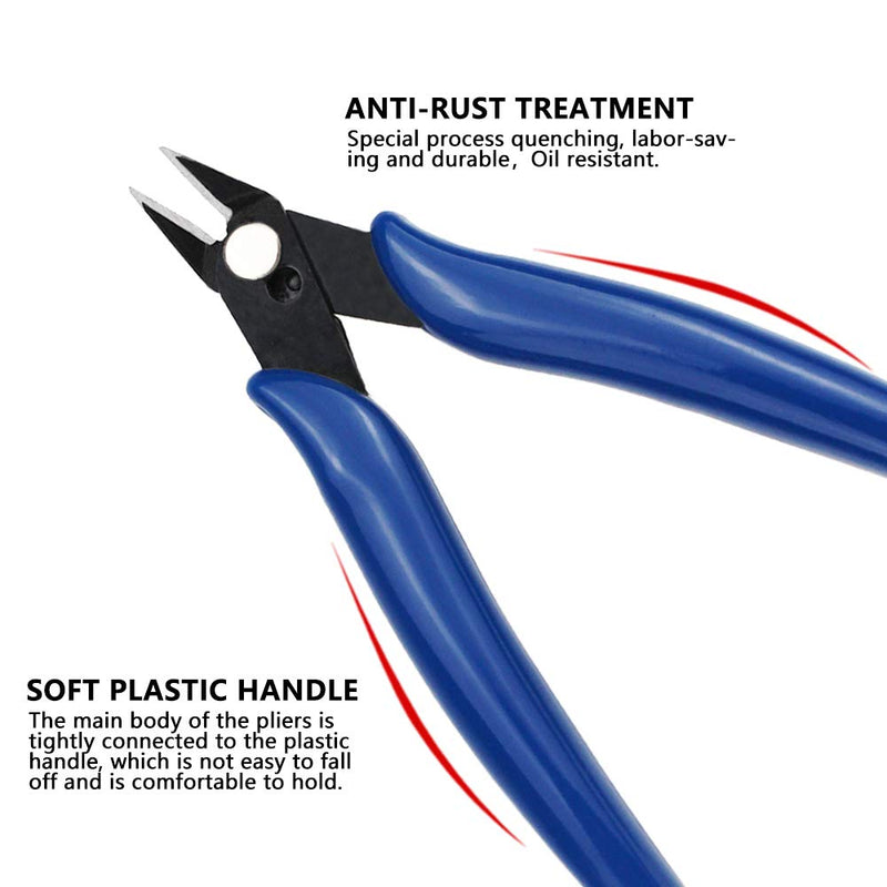 KALIM Needle File Set (10Pcs High Carbon Steel Files) and 1 Wire Cutter in A Carry Bag, File Tools for Soft Metal, Wood, Jewelry, Model, DIY, Hobby, etc.