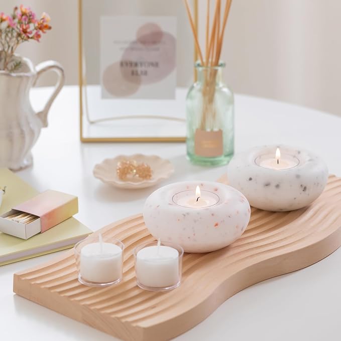 Offti Non-Melting Candles Candle Stand "Poin" (Monofflake), 4 Aroma Cup Candles, Citrus Cotton Scent, 1 Candle Holder - NewNest Australia