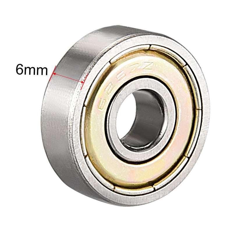 uxcell 626ZZ Ball Bearing 6mm x 19mm x 6mm Double Shielded 626-2Z 80026 Deep Groove Bearings, Carbon Steel (Pack of 4) 6mmx19mmx6mm