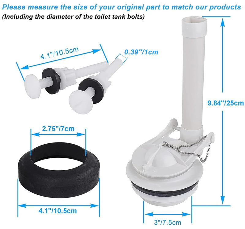 3-Inch Toilet Flush Valve Replacement 2-piece Toilet Tank Parts with Gasket and Bolts Fit for American Standard 738921-100.0070A Easy to Install High Performance Water-Saving 3 Inch
