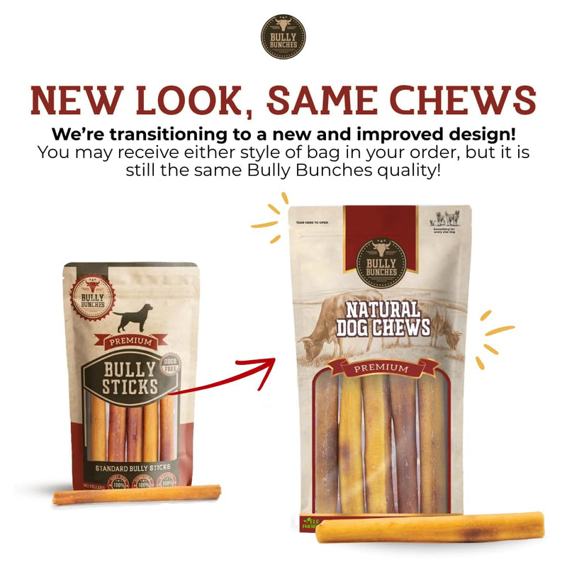 Bully Bunches 6 Inch Collagen Wrapped in Beef Bully Stick | Consistently Sized, All-Natural, Long Lasting Dog Chew | Dental Stick for Avid Chewers (6 Inch, 5 Pack) 6 Inch - 5 Pack