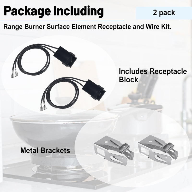 WB2X8228 Element Range Receptacle Wire Kit Compatible with G-E Elec-tric Hot-Point Ranges Replaces AP2013499, PS242972-2 Pack 2