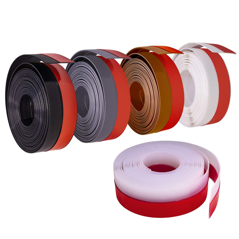 TORRAMI Silicone Door Sweep Draft Stopper 2 inch Width 20 Feet Length,Seal Insulation for Door Under Bottom, Gap, Side, Glass Shower Door, Sliding Door,Black 2inch Black