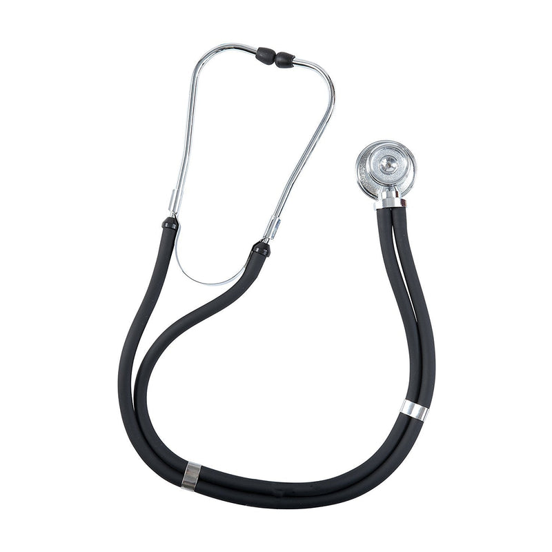 MABIS Stethoscope Sprague Rappaport 5 in 1 for Heart Sounds and Murmurs on Adult, Pediatric and Infants, 5 Interchangeable Chest Pieces, 3 Bells and 2 Diaphragms, 22 Inch Y Tubing, Retail Box, Black