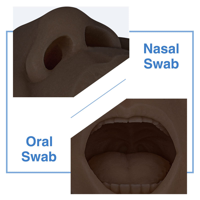 SimCoach Nasal Swab, Throat Swab Test Training Model, Swab Collection Simulator, Saliva Oral Swab, Acupuncture, Puncture Practice Model (Black) black