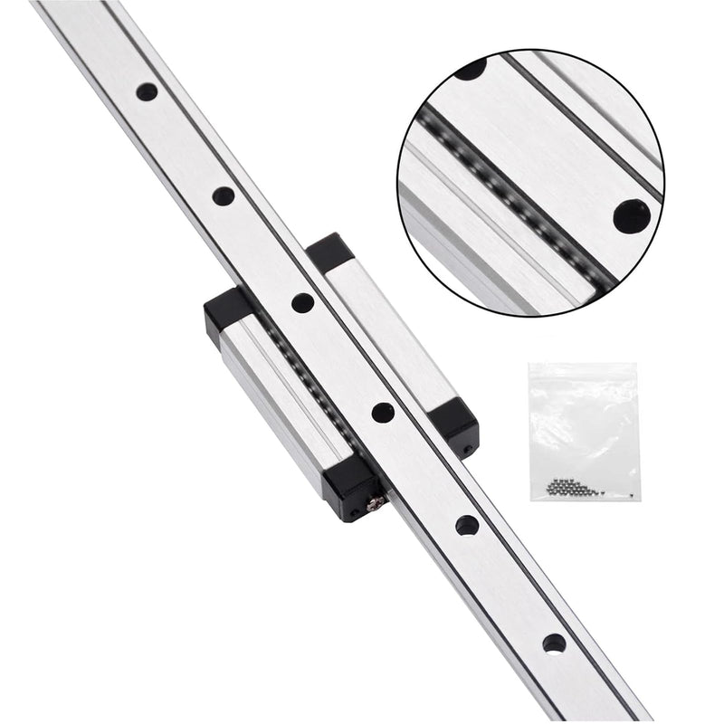 200mm MGN12 Linear Rail Guide with MGN12H Stainless Steel Black Carriage Block for DIY 3D Printer and Machines(Type H,200 mm) 200mm