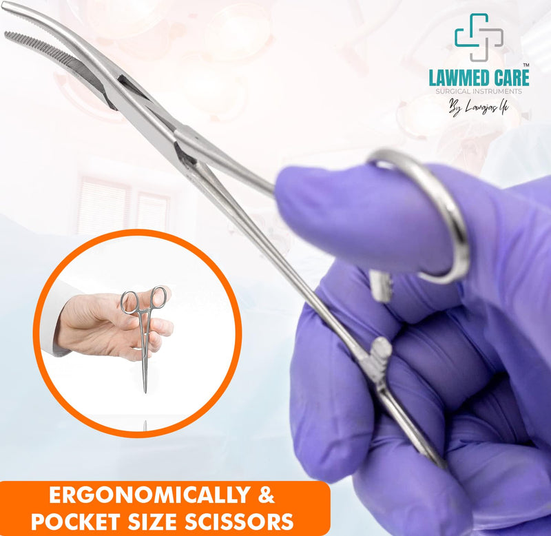 Kelly Hemostat Forceps - Precision Surgical Tool for Medical and Crafting Applications (5.5" Curved) 5.5" Curved