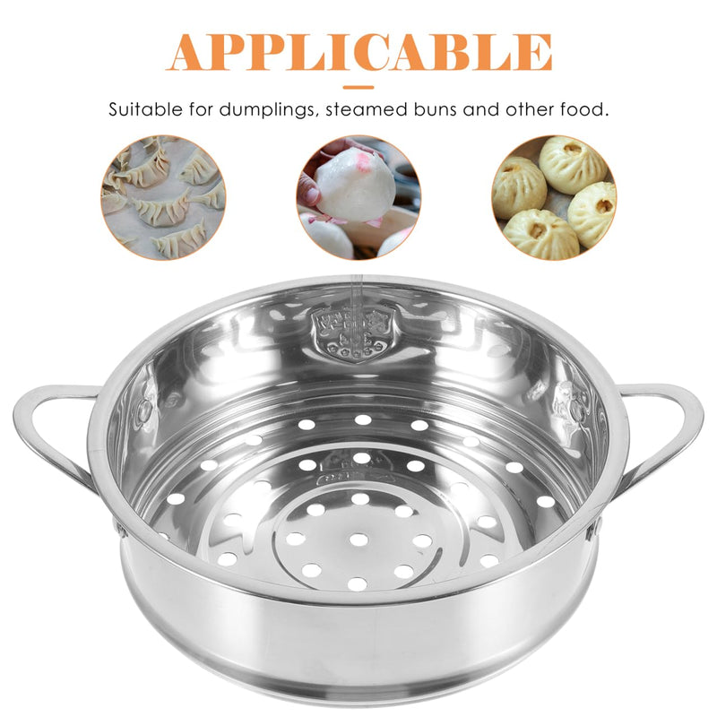 Yardwe Stainless Steel Steamer Basket 9.44 X 7.67 X 2.36 in Food Steamer Grid with Dual Handles Multi-Vent Insert for Dumplings Steamed Buns Vegetables Home Kitchen