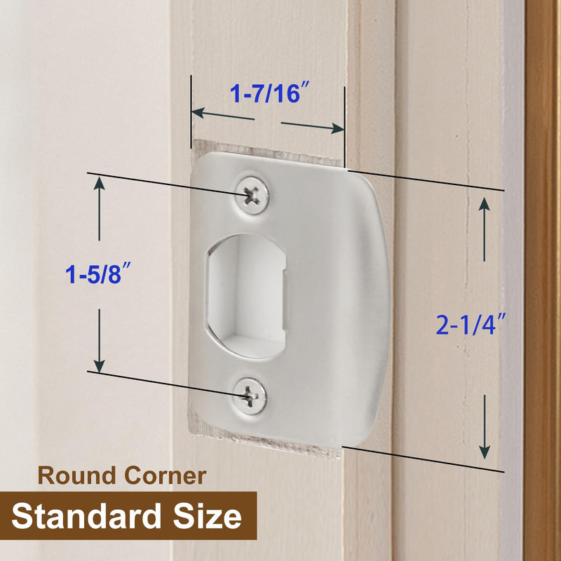 Standard Door Lock Strike Plate with Spacer Shim, Door Latch Restorer, Universal Security Striker, Repair Kits to Fix Door Won’t Latch in (Satin Nickel) 1 Pack Satin Nickel