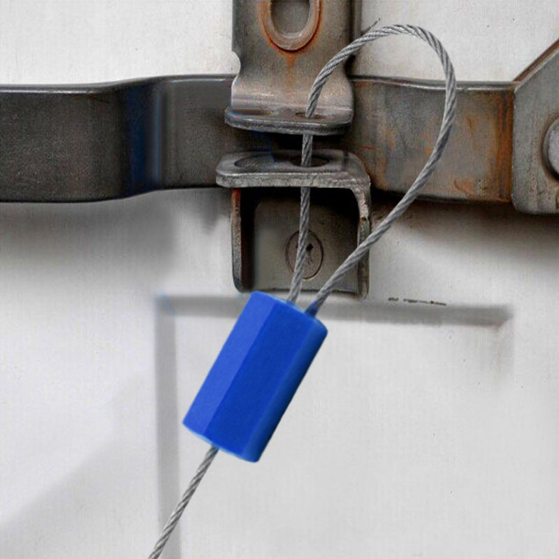 1.8mm 50PC Metal Tamper Seal Security Seal Cable Seal for Trailer Truck Container Shipping Seals, Numbered, Pull Tight Steel Wire Seals, 12 Inches, Blue 50 PCs