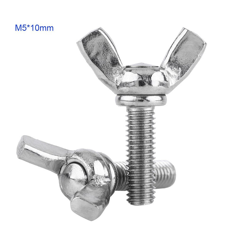 5 Pcs Machine Screw Set M5 Butterfly Wing Nuts Assortment Kit 304 Stainless Steel Wingbolt Screws and Bolts