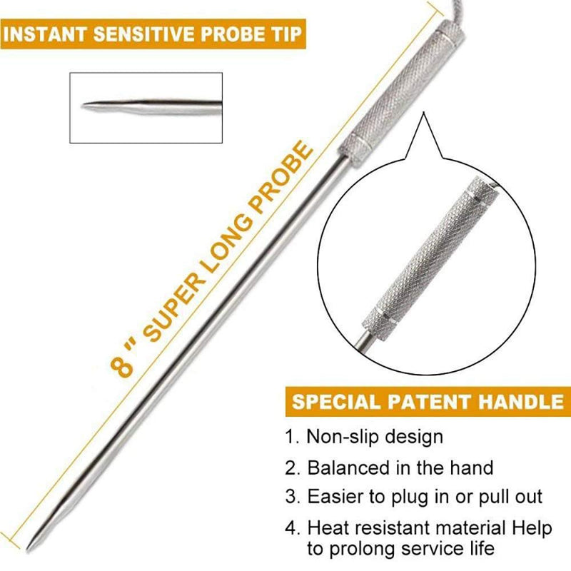 Meat Thermometer Probe Replacement Temperature Probe Compatible with Thermopro TP20, TP17, TP16, TP10,TP09, TP08, TP-08S, TP-07, TP06S, TP04, TP25, TP27, TP28, TP829, TP930