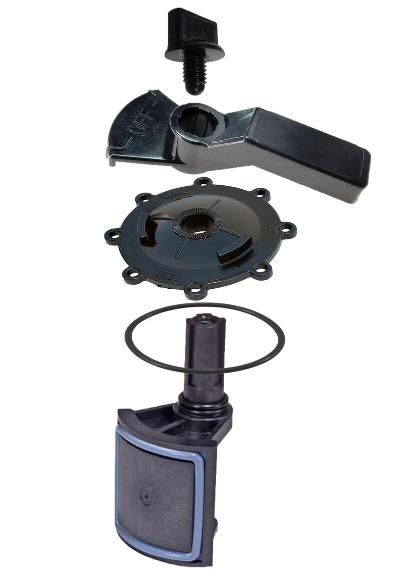 ATIE 2-Port/3-Port Pool Valve Rebuild Complete Kit Compatible with Jandy 2-way/3-way 4715, 4716, 4717 Valve and Gray Valves with Diverter Valve 4720, Cover 4606, Handle 7433 (2 Pack) 2 Pack