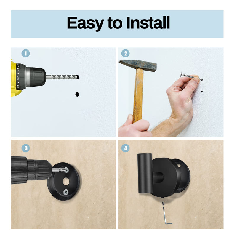 Kruodop Towel Hooks for Bathroom,2 Packs Wall Mount Towel Holder,Black Matte Wall Robe Hook,Stainless Steel Heavy Duty Door Hanger Towel Hook for Kitchen, Bedroom,Hotel,Pool,Coats(Drilling) 2pcs black