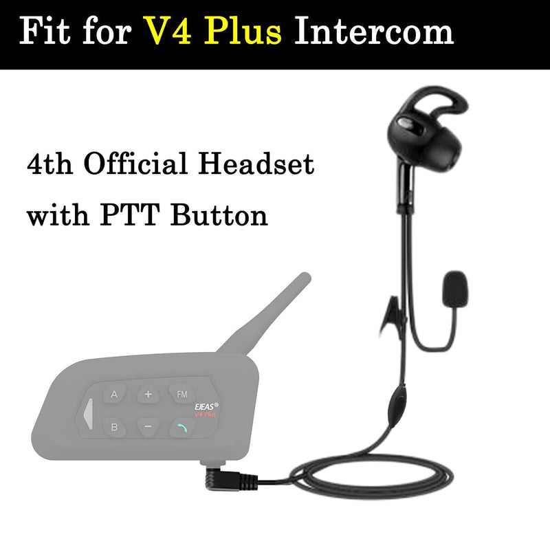 PTT Referee Headset with 3.5mm Round Jack, Earphone with Push to Talk Button for 4th Official, Earpiece Fit for V6 V4 FBIM Soccer Football Coach Intercom Radio