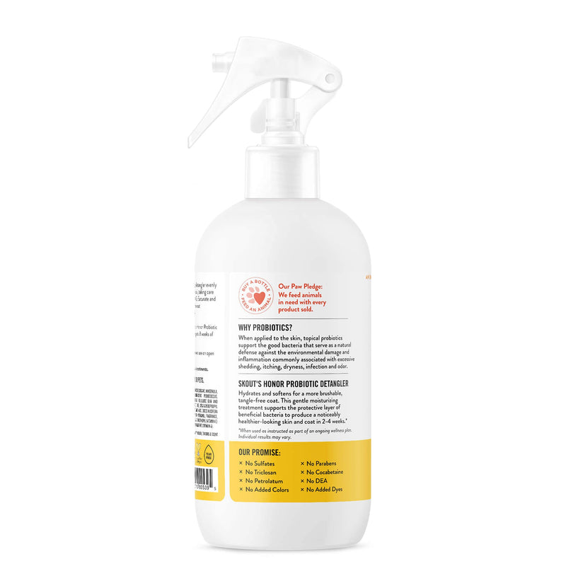 Skout’s Honor: Probiotic Detangler - 8 fl. oz. - Hydrates and Deodorizes Fur, Supports Pet’s Natural Defenses, PH-Balanced and Sulfate Free with Avocado Oil - PawsPlanet Australia