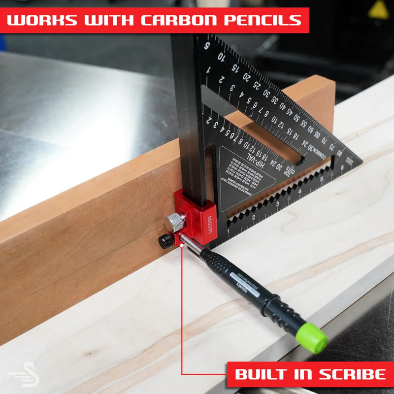 Falcon Depth Stop - Universal Depth Stop that Fits Most Speed, Rafter and Carpenter Squares, Fast Saw Blade/Router Bit Set Up, Woodworking Layout Tool, Works with Carbon Pencils