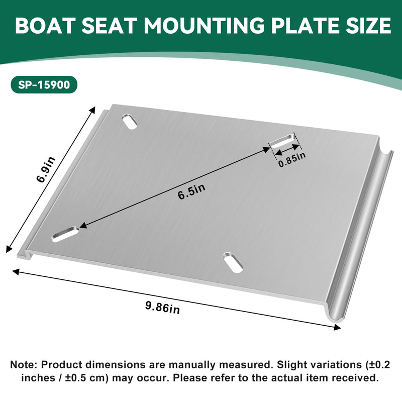 Boat Seat Mount Plate for Attwood SP-15100 Style Seat Mounting Base Bracket for 15 Inch Rails Jon Boat Bench Seat Mount Hardware Kit Aluminum Bench